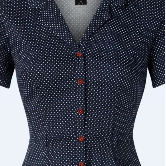 50s Polka Dot Swing Dress - Picture 2 of 3